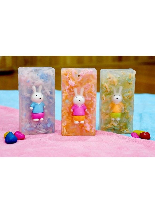 The Little Lookers Baby Soap With Rabbit Eraser ; 100% Handmade & Organic Soap For Babies Kids 120G (Rabbit Pack Of 3)  - Image 2