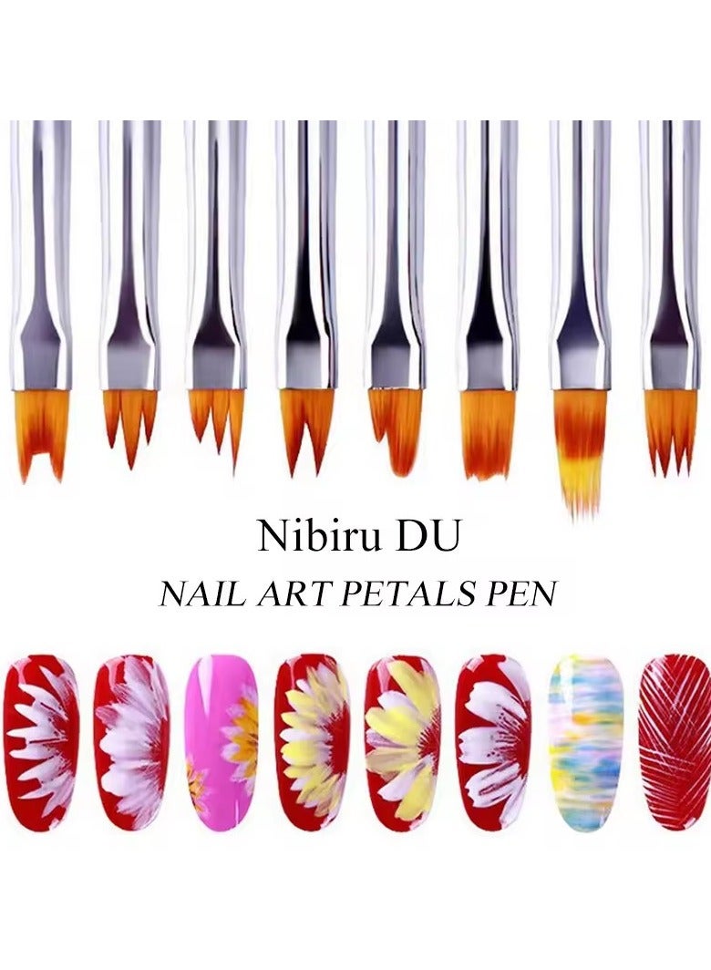 Goolsky 8Pcs Nail Art Brushes Set Professional Drawing Pen Gradient Painting Brush UV Gel Flower Painting Tool Manicure Supplies - Image 1