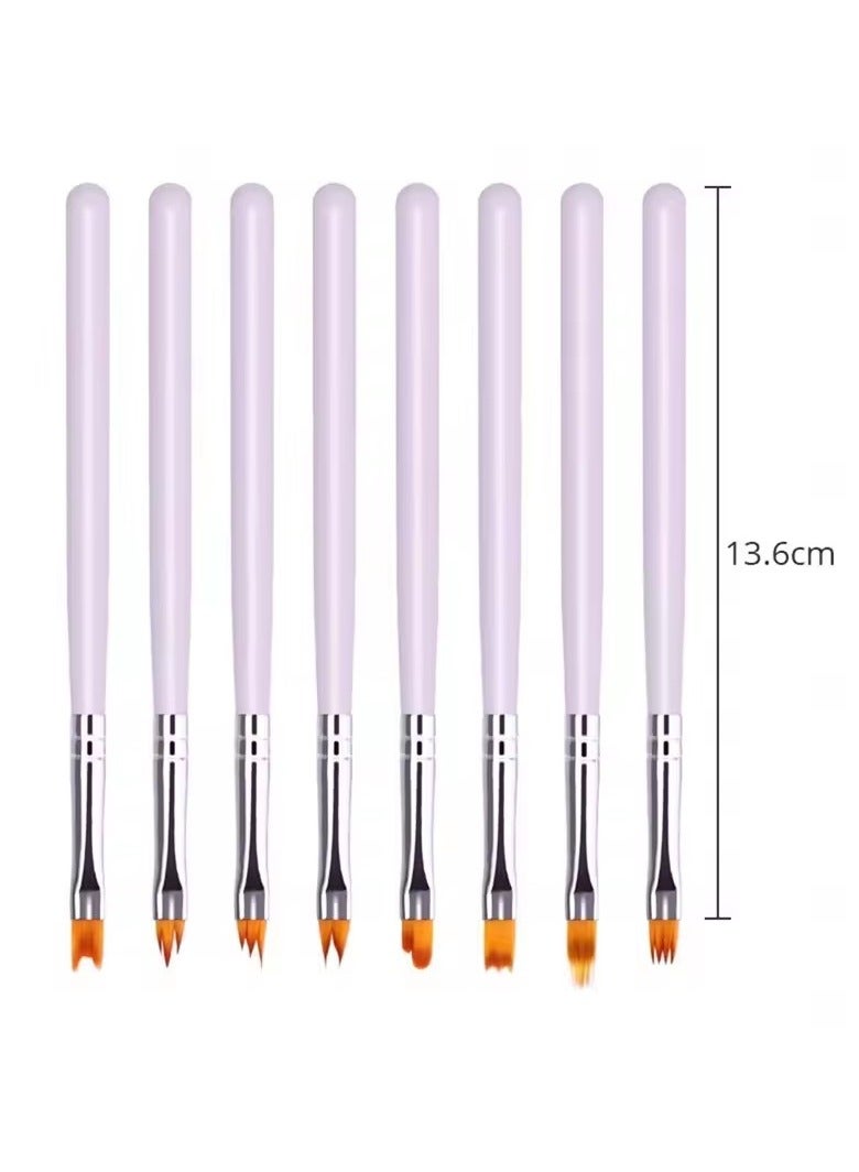 Goolsky 8Pcs Nail Art Brushes Set Professional Drawing Pen Gradient Painting Brush UV Gel Flower Painting Tool Manicure Supplies - Image 2