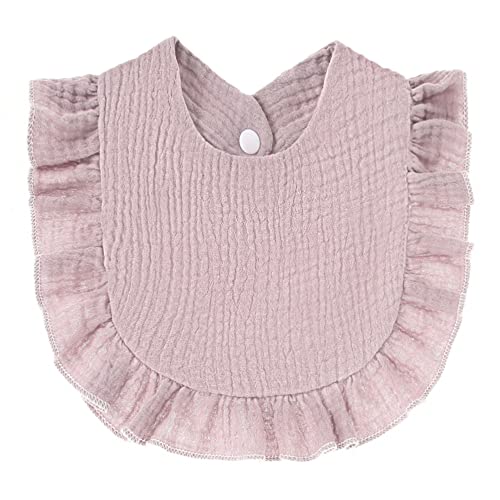 Nishine 4 PACK Solid Muslin Baby Drool Bibs Set for Unisex Boys Girls Cotton Adjustable Teething Feeding Drooling Bibs (Pink Set) - Image 4