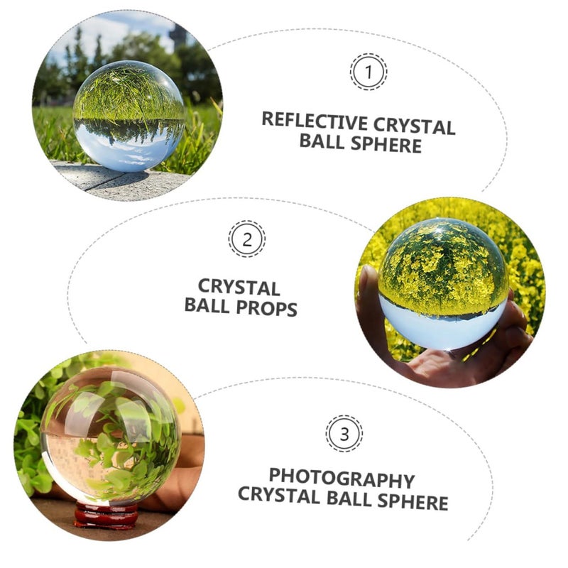 COHEALI Crystal Ball Photography Prop Glass Sphere 8X8X8cm Reflective Art Decor for Professional Creative Photos Garden Ornament Photography Prop - Image 5
