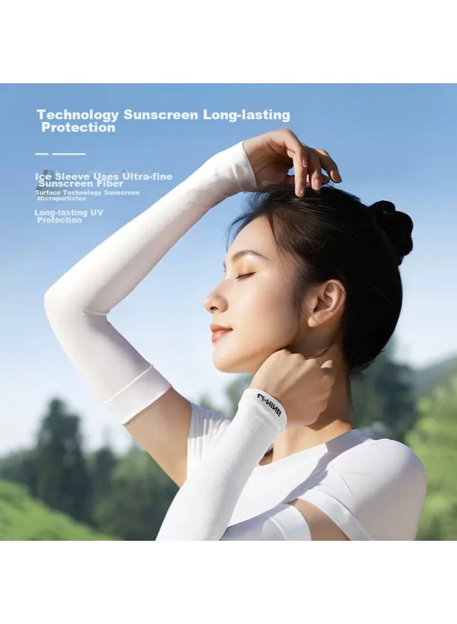 Li-Ning أكمام الثلج [مجموعة من أربعة]، أكمام حماية من الشمس للرجال والنساء، أغطية أذرع من حرير الثلج، حماية من الأشعة فوق البنفسجية، أكمام باردة، واقيات أذرع للدراجات - Image 5
