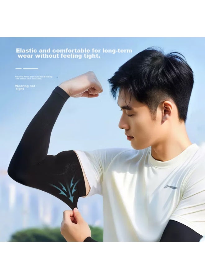 Li-Ning أكمام الثلج [مجموعة من أربعة]، أكمام حماية من الشمس للرجال والنساء، أغطية أذرع من حرير الثلج، حماية من الأشعة فوق البنفسجية، أكمام باردة، واقيات أذرع للدراجات - Image 4