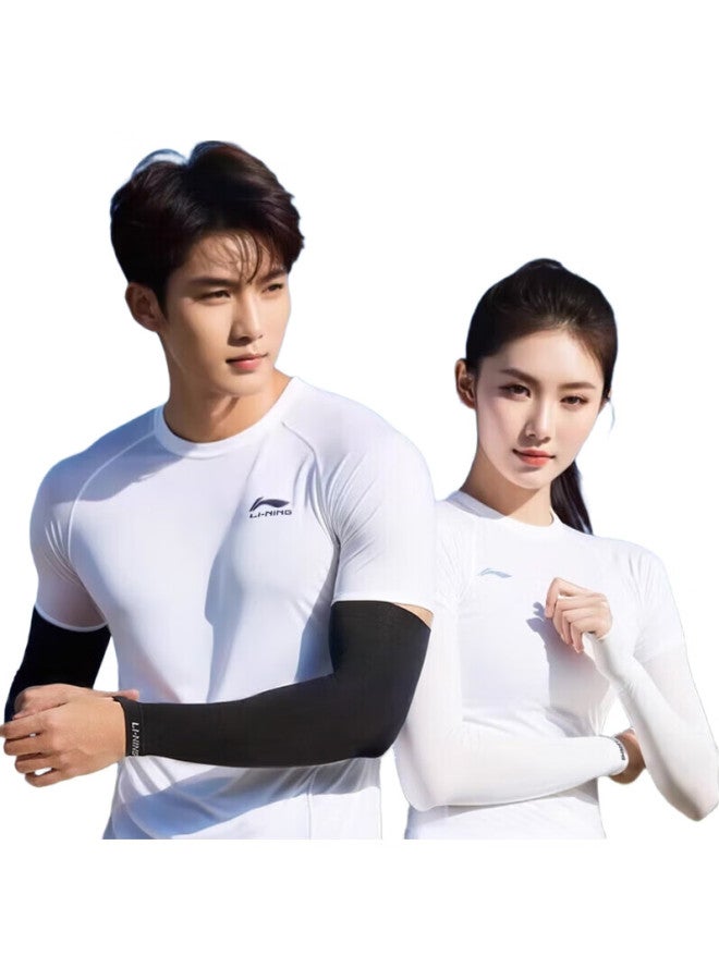 Li-Ning أكمام الثلج [مجموعة من أربعة]، أكمام حماية من الشمس للرجال والنساء، أغطية أذرع من حرير الثلج، حماية من الأشعة فوق البنفسجية، أكمام باردة، واقيات أذرع للدراجات - Image 3