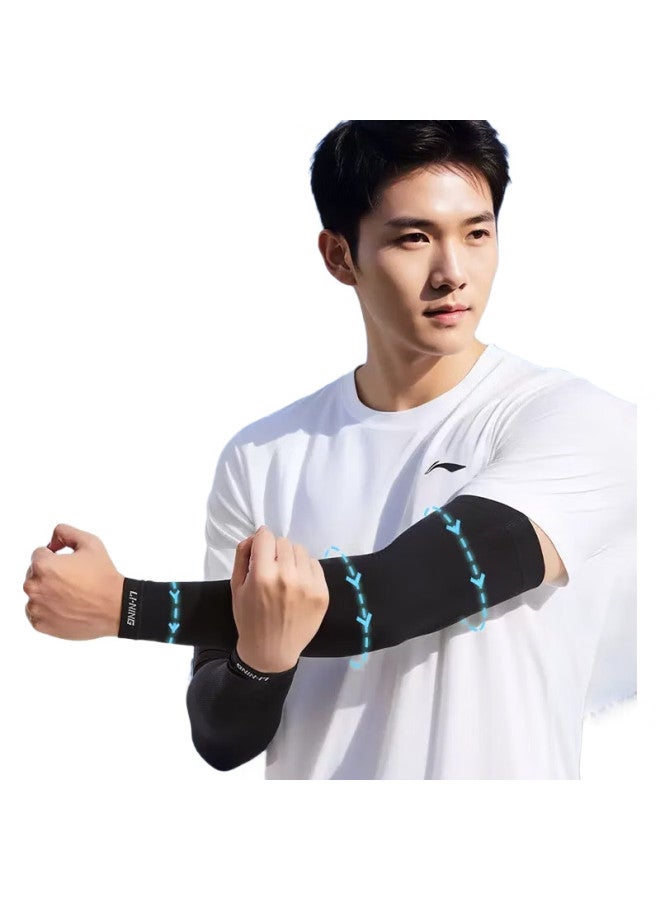 Li-Ning أكمام الثلج [مجموعة من أربعة]، أكمام حماية من الشمس للرجال والنساء، أغطية أذرع من حرير الثلج، حماية من الأشعة فوق البنفسجية، أكمام باردة، واقيات أذرع للدراجات - Image 2