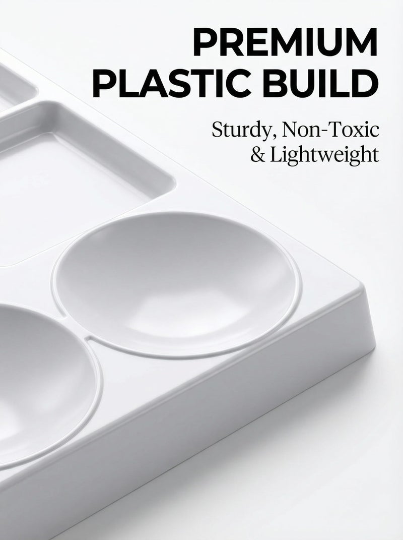 DUGATO Large Paint Palette Trays (2 Pack, 10x13) - 20-Well Plastic Mixing Palettes for Acrylic, Oil, Watercolor & Gouache Paints - Artist Supplies - Image 3