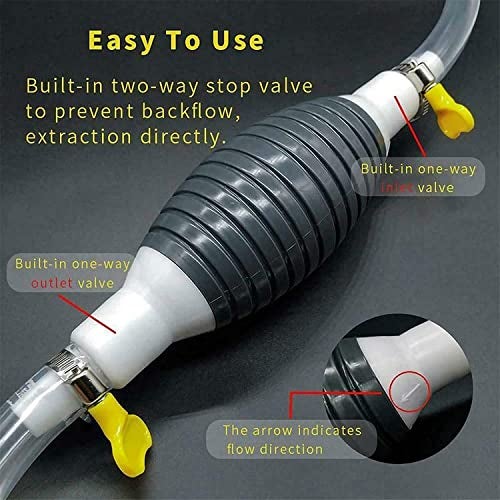 TAZLYN Fuel Transfer Pumps Syphon Pump for Gas Syphon Hand Pump Fuel Transfer Pump for Gas Gasoline Petrol Diesel Oil Liquid Water Fish Tank with 2M Syphon Pump for Gas Fuel Transfer Pump car Pump - Image 5