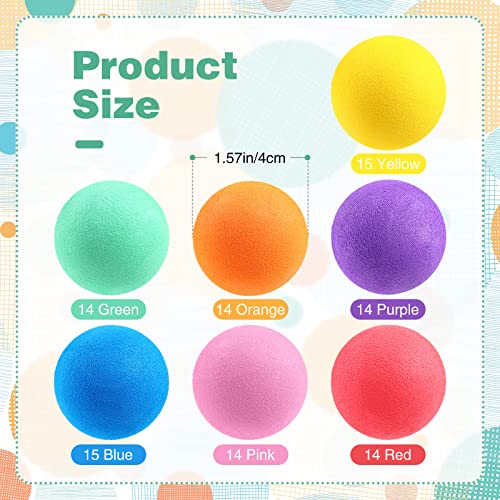 Cindeer 100 Pcs Mini Foam Balls Bulk for Kids Soft Lightweight Sponge Balls 1.57 Inches Assorted Play Orb for Birthday School Classroom Prizes Favor, 7 Colors - Image 2