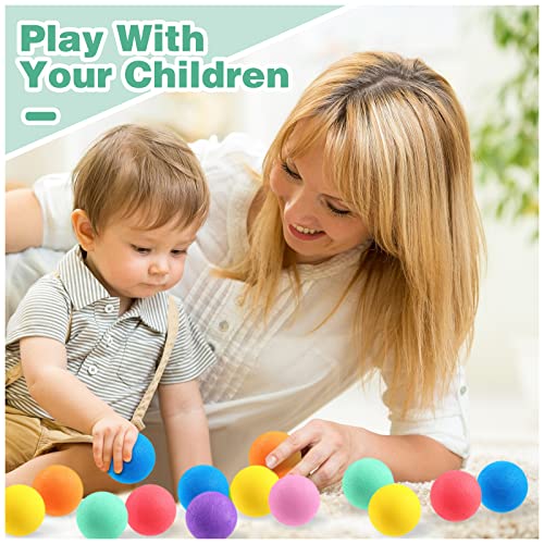 Cindeer 100 Pcs Mini Foam Balls Bulk for Kids Soft Lightweight Sponge Balls 1.57 Inches Assorted Play Orb for Birthday School Classroom Prizes Favor, 7 Colors - Image 5