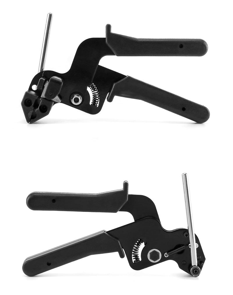 QWORK Cable Tie Gun, Stainless Steel Zip Tie Tightener Wrap Tool, Self-locking Metal Zip Ties Tool, Cable Tie Fasten and Cut for Nylon Plastic Steel Cable Ties - Image 2