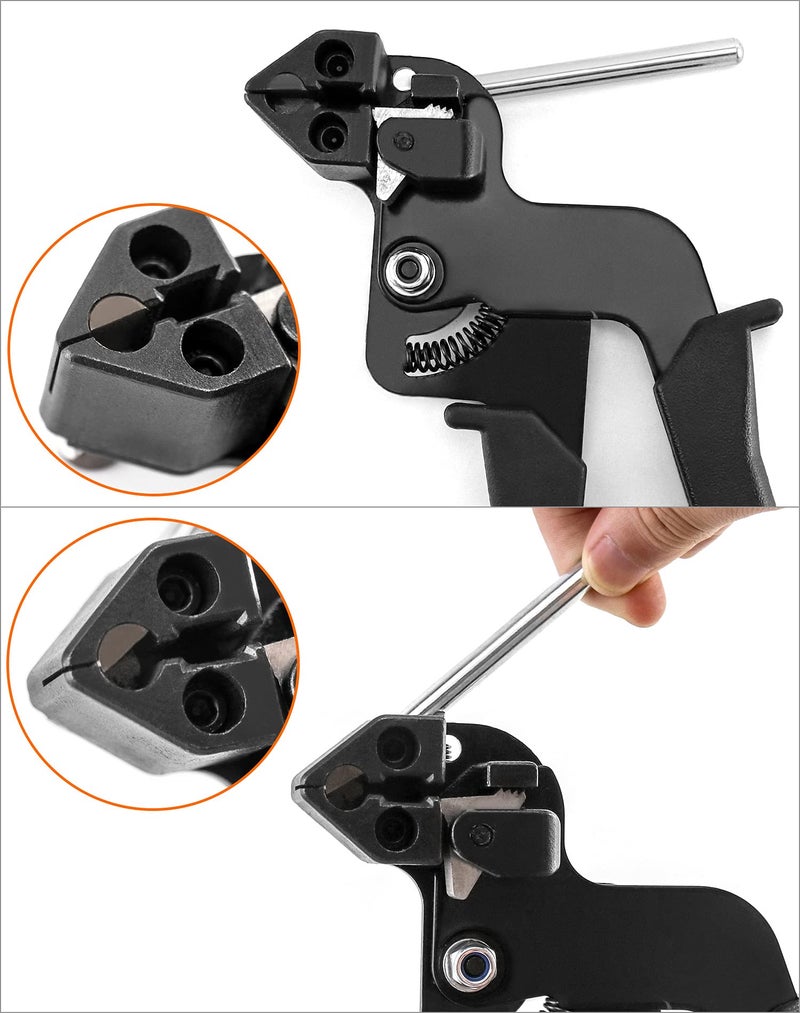 QWORK Cable Tie Gun, Stainless Steel Zip Tie Tightener Wrap Tool, Self-locking Metal Zip Ties Tool, Cable Tie Fasten and Cut for Nylon Plastic Steel Cable Ties - Image 3