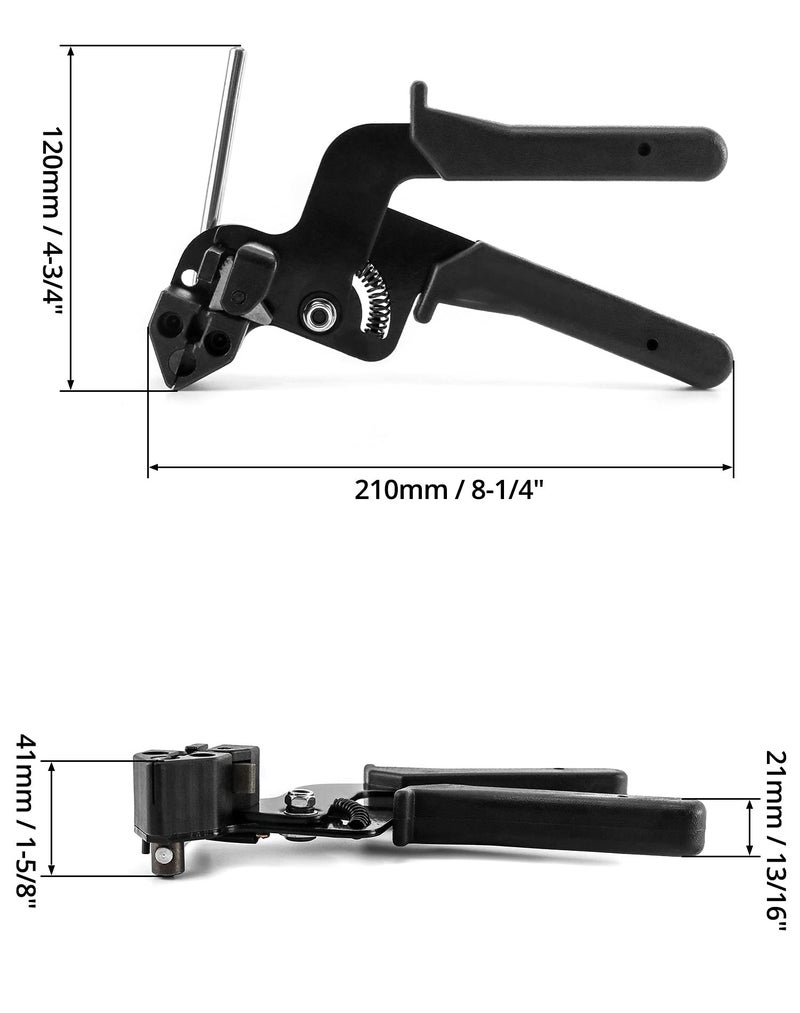 QWORK Cable Tie Gun, Stainless Steel Zip Tie Tightener Wrap Tool, Self-locking Metal Zip Ties Tool, Cable Tie Fasten and Cut for Nylon Plastic Steel Cable Ties - Image 5