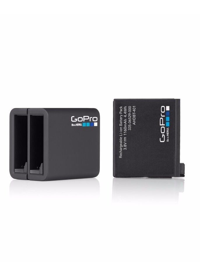 GoPro Dual Battery Charger + Battery for GoPro Hero 4 camera - Image 1