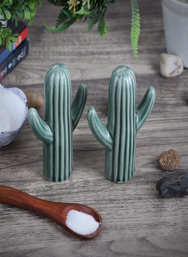 WHOLELIFEOBJECTS Salt & Pepper Shakers - Vintage Ceramic Salt & Pepper Shaker Set - Retro Farmhouse Home Decorative Jar Dispenser for Kitchen - Cactus Shaped (Set of 2) - Image 5