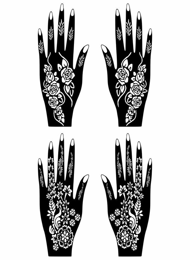 Komstec Fashion Ready Combo Mehndi Stickers for All Ages for Girls & Women Palm and Finger Design Pack of 2 - Image 1