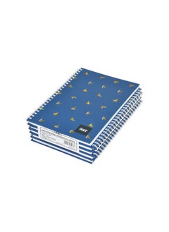 Light Spiral Hard Cover Notebook, Single Ruled, 100 Sheets, A5 Size, 5 Piece - LINBSA51609