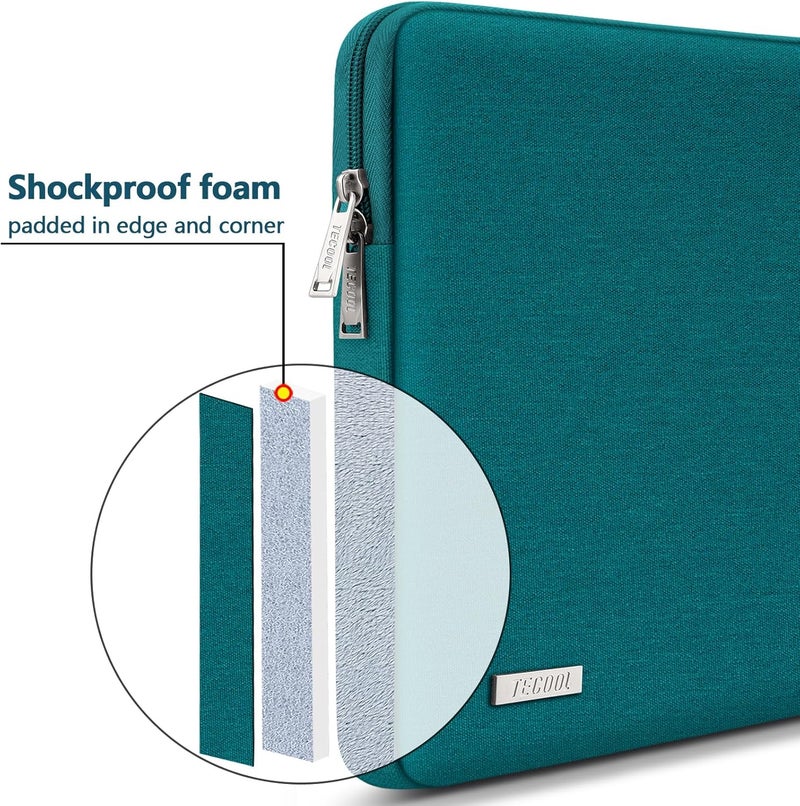 تيكول حقيبة كمبيوتر محمول مقاس 13.3 بوصة لأجهزة MacBook Air/Pro مقاس 13 بوصة M2 M1 2022-2012، MacBook Pro مقاس 14 بوصة M3 M2 M1 2023-2021، Surface Laptop 4/3 مقاس 13.5 بوصة، غطاء واقٍ مقاوم للماء (أخضر داكن) - Image 4