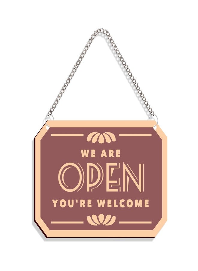 DELWOR Wooden Open Closed Sign - Double-Sided Open Sign for Window or Door, Vintage Style Wood Closed Sign, Open and Closed Signs for Business, Decorative Open-Closed (Square) - Image 2