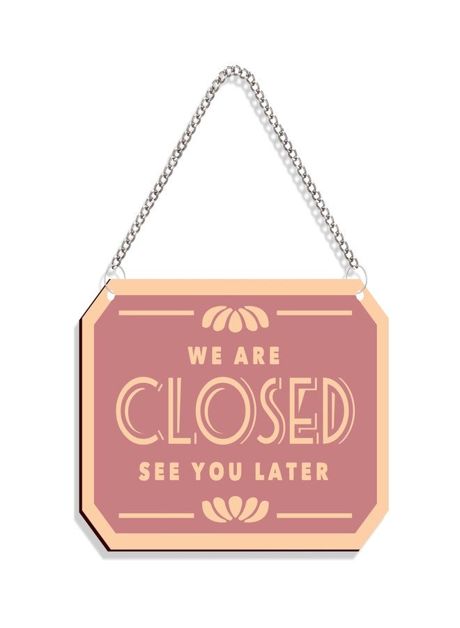 DELWOR Wooden Open Closed Sign - Double-Sided Open Sign for Window or Door, Vintage Style Wood Closed Sign, Open and Closed Signs for Business, Decorative Open-Closed (Square) - Image 3