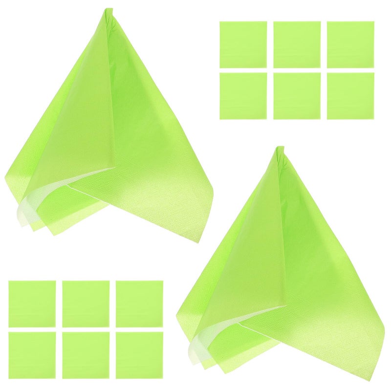 مناديل العشاء القابلة للتخلص من الطبقة المزدوجة باللون الأخضر الفاتح 20 قطعة لحفلات أعياد الميلاد والزفاف - Image 2