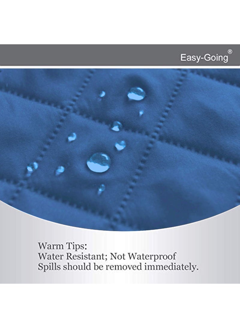 Easy-Going - Easy-Going Recliner Sofa Slipcover Reversible Sofa Cover Water Resistant Couch Cover Furniture Protector with Elastic Straps for Pets Kids Children Dog Cat (Recliner, Blue/Ivory) - Image 1