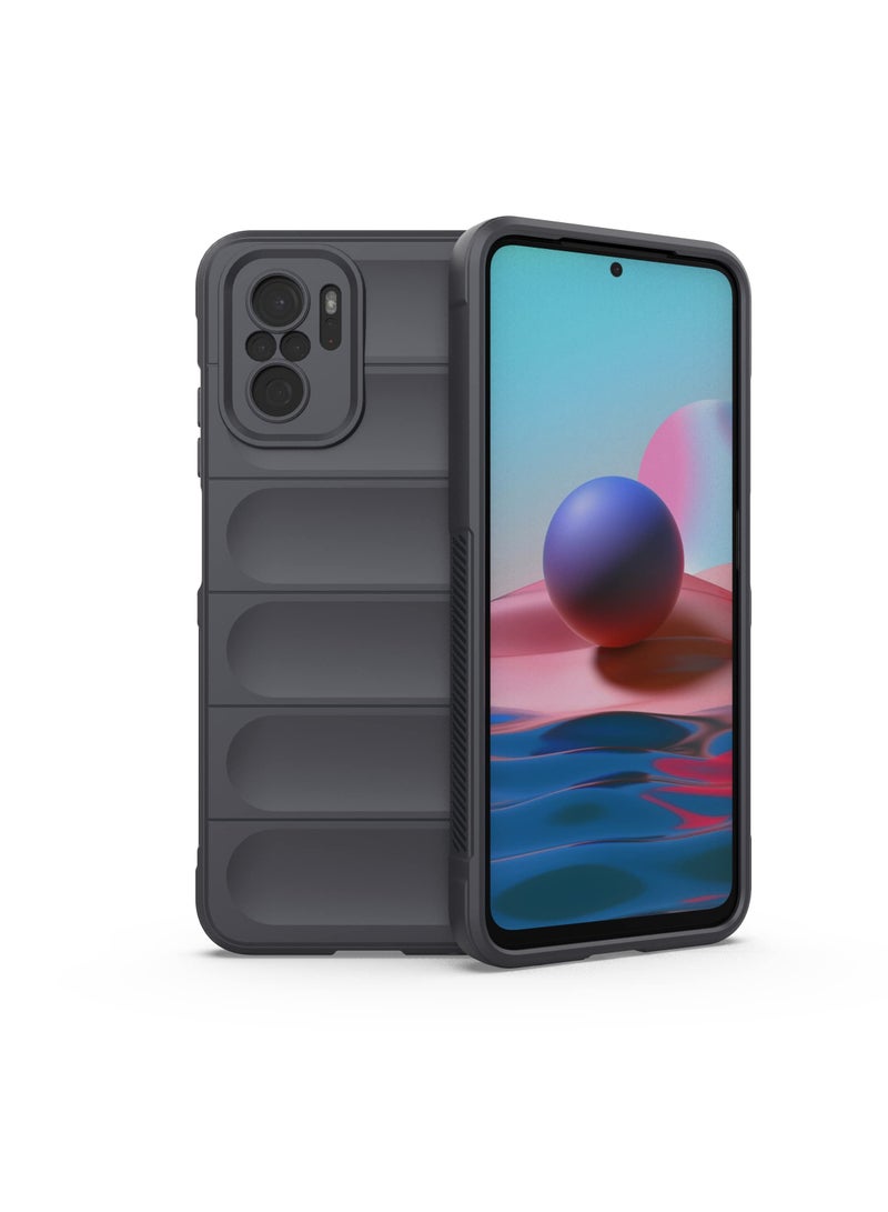 Phone case cover Magic Shield TPU + Silicone Shockproof Phone Case For Redmi Note 10s/Note 10 4G  (Dark Grey)