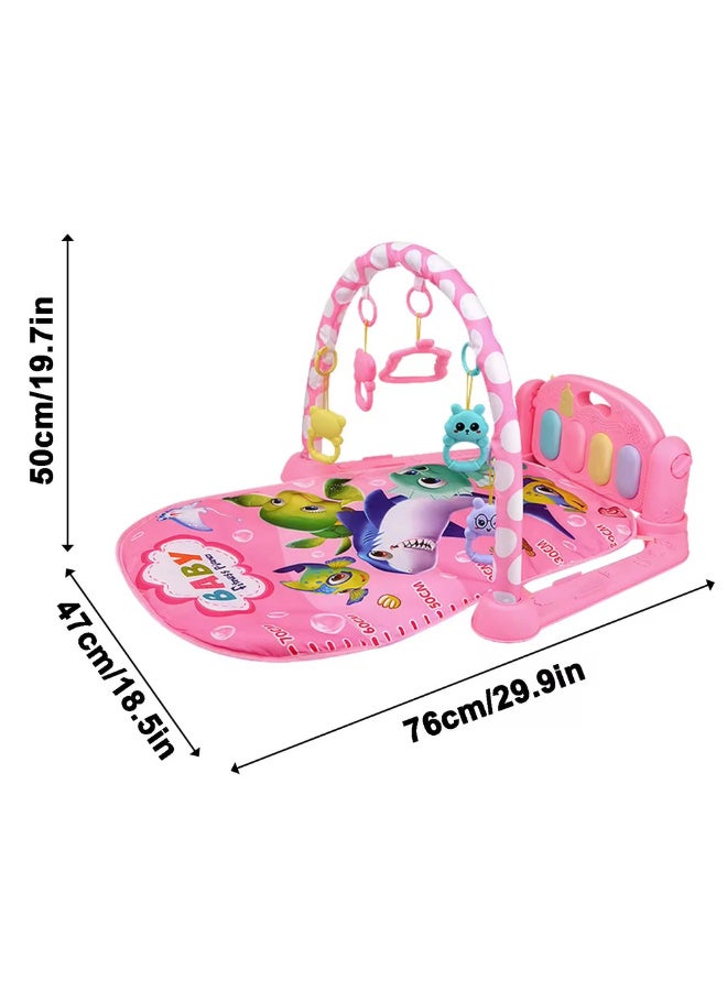 MiniMe Baby Play Mat Kick Gym 0-12 Months | Pink, Yellow, Green Infant Activity Mat | Sensory Tummy Time Interactive | Cushioned Soft Fabric Durable Newborn - Image 5