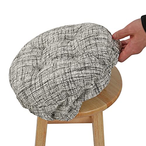 SINOSSO Modern Bar Stool Cushion Dia13 Fashion Interweaving Design AntiSkid Silicone Round Stool Seat Cushion Cover Padded White M1 - Image 1