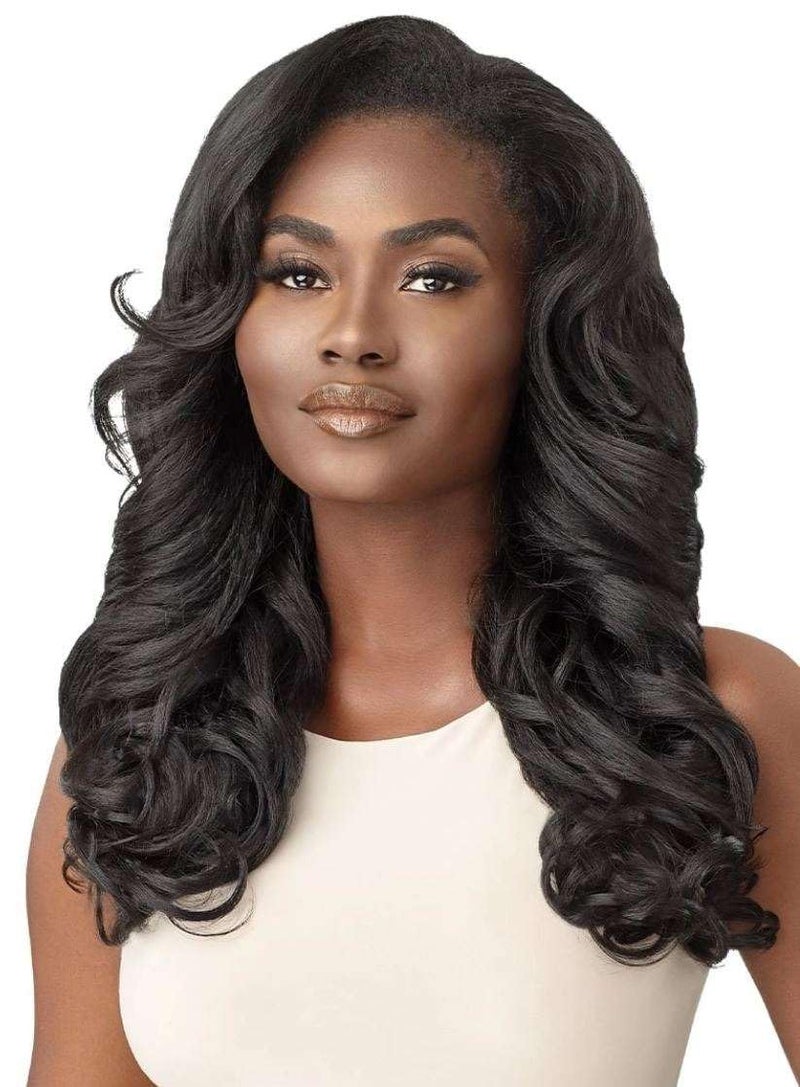 Outre Synthetic Quick Weave Half Wig - NEESHA H304 (Color:1B Off Black) - Image 3