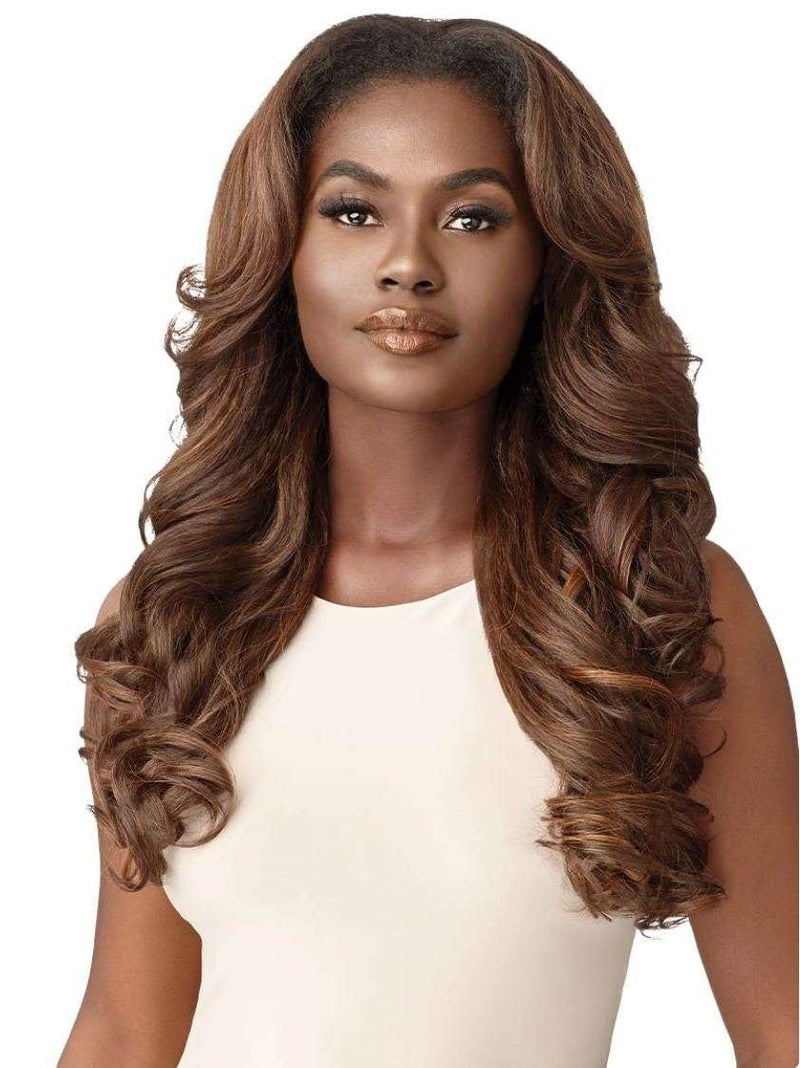 Outre Synthetic Quick Weave Half Wig - NEESHA H304 (Color:1B Off Black) - Image 1