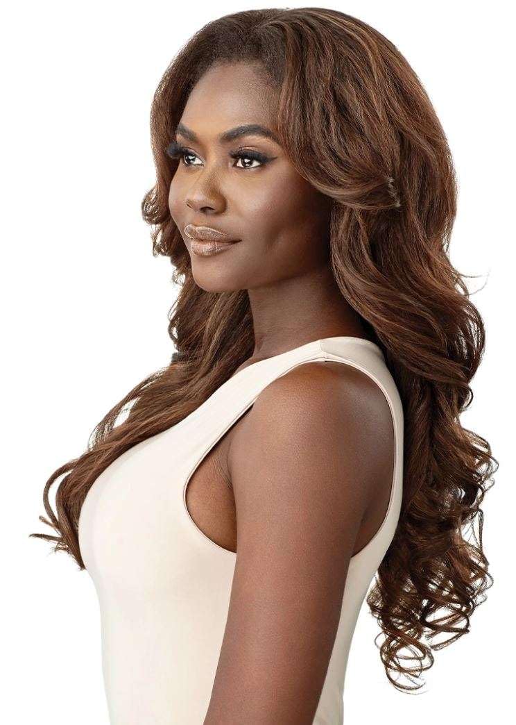 Outre Synthetic Quick Weave Half Wig - NEESHA H304 (Color:1B Off Black) - Image 4