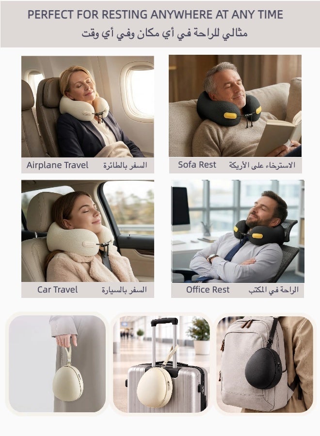 وسادة دعم الرقبة الطبية للسفر للنوم في الطائرة والحافلة، مصحح وضعية الجسم 360 درجة، ميموري فوم فاخر (قابلة للغسل) - Image 5