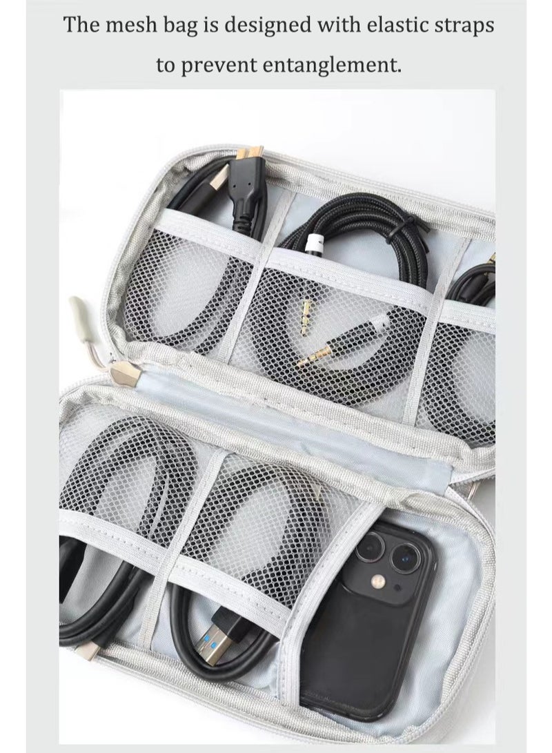 Electronic Organizer Travel USB Cable Accessories Bag/Case,Waterproof for Power Bank,Charging Cords,Chargers,Mouse ,Earphones Flash Drive - Image 4