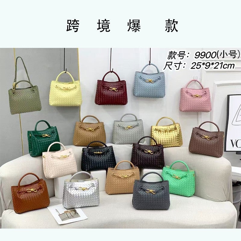 2024 Explosive New Style Woven Leather Clutch Bag Handheld Shoulder Crossbody Bag Handmade Woven Bag Copy Bags - Image 5