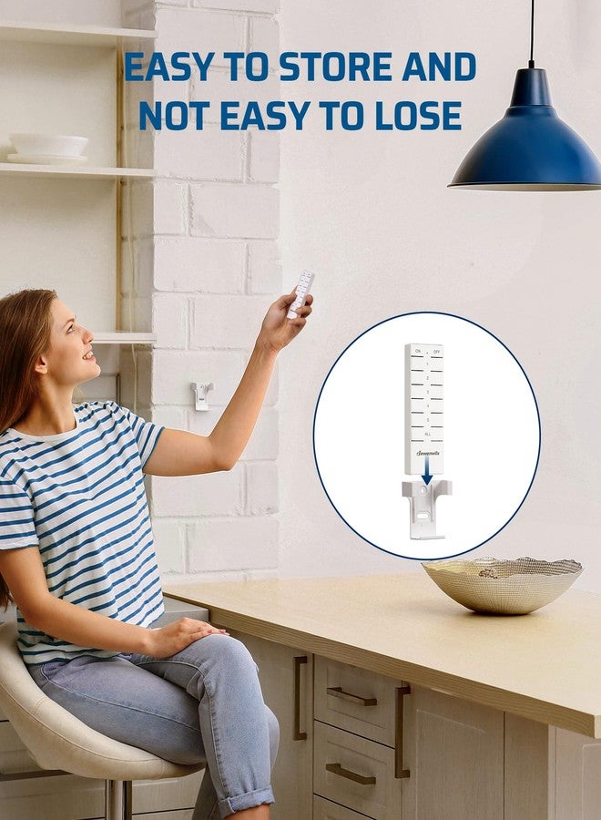 DEWENWILS مخرج تحكم عن بُعد DEWENWILS مع زر تشغيل/إيقاف الكل، مفتاح مخرج داخلي للتحكم عن بُعد لأضواء شجرة عيد الميلاد، المصابيح، المروحة، 2 حامل قابل للتثبيت، 15A/1875W، 100FT، مدرج FCC، 2 جهاز تحكم عن بُعد و 5 مخرجات - Image 5