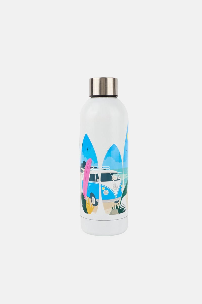 Puckator Volkswagen Graphic Print Insulated Stainless Steel Bottle 530ml, White - Image 1