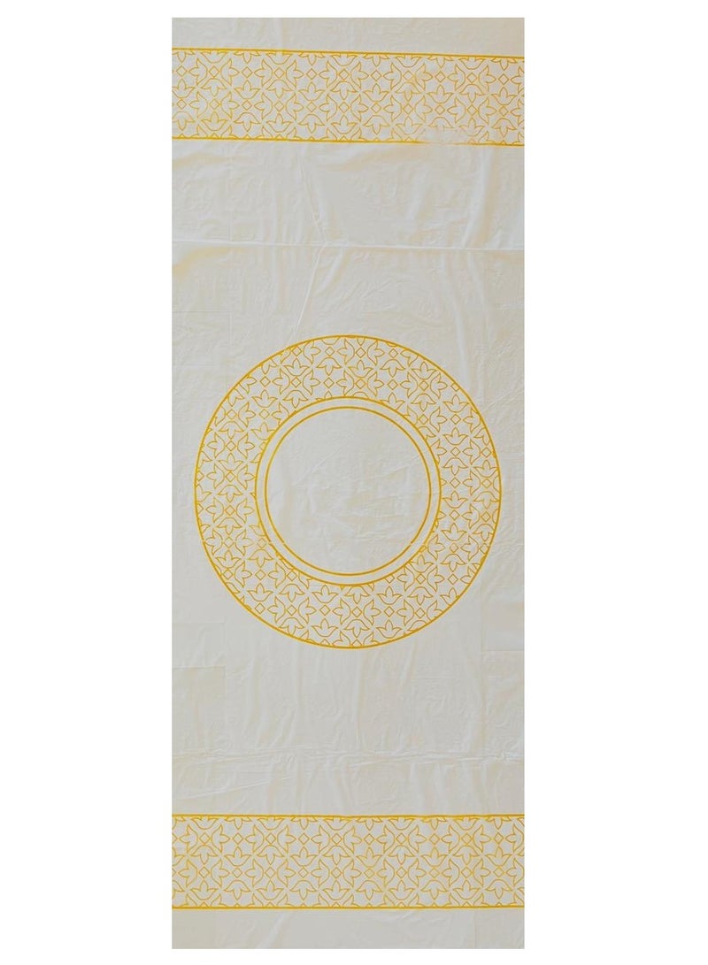 ECO Plastic 2 pack of sufra printed table sheet rolls 1KG gold color, Daily Table Cover Roll, 35-Sheets, Size 100x120cm  - Image 4