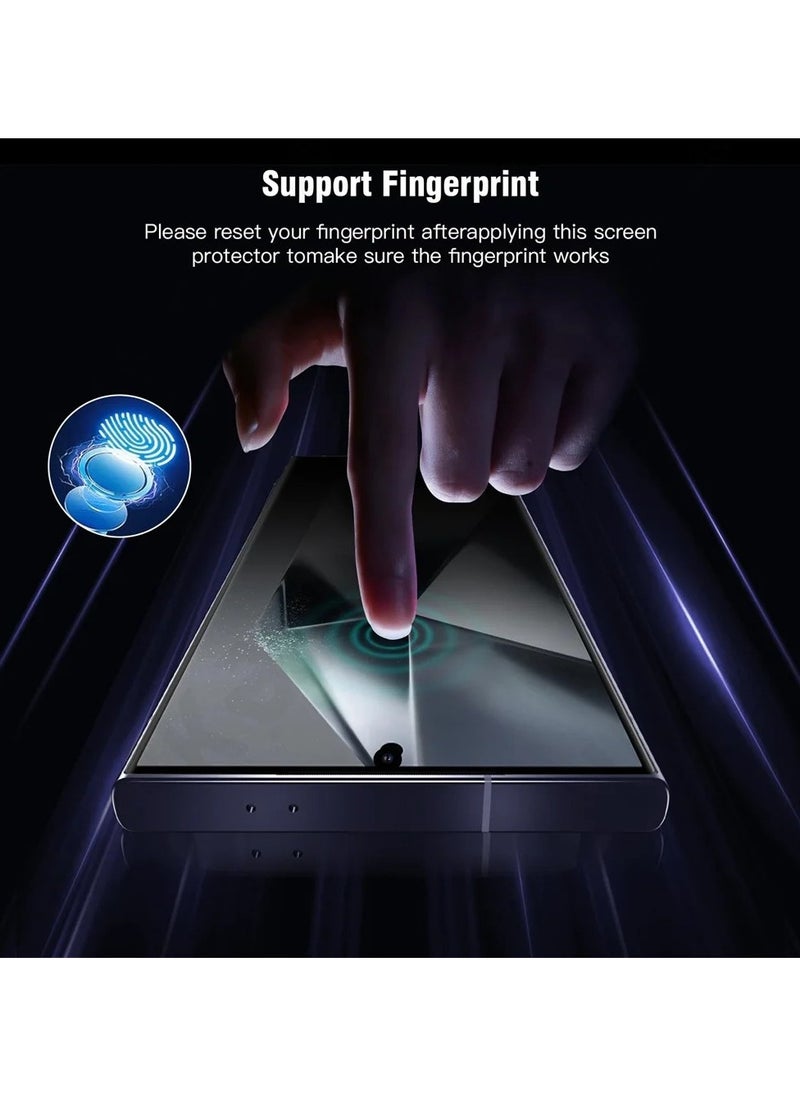 2 in 1 for Samsung Galaxy S25 Ultra 5G Tempered Glass Screen Protector with Camera Lens Film, Fingerprint Unlock Compatible, HD Tempered Glass Film, Anti Scratch Screen Protector Film
