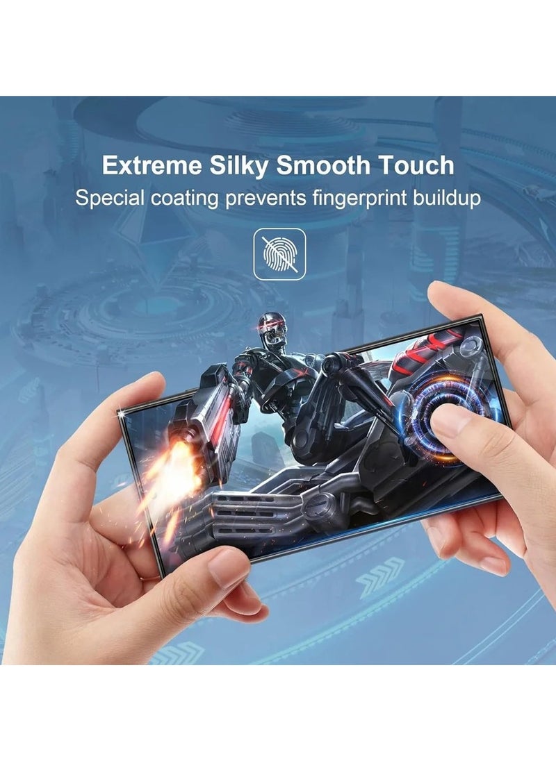 2 in 1 for Samsung Galaxy S25 Ultra 5G Tempered Glass Screen Protector with Camera Lens Film, Fingerprint Unlock Compatible, HD Tempered Glass Film, Anti Scratch Screen Protector Film