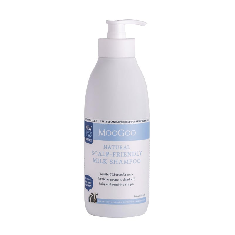 MooGoo Milk Shampoo â€“ For Itchy, Dry, Eczema, Psoriasis & Dandruff Prone Scalps â€“ SLS, Silicone, Sulfate & Paraben Free - Natural & Gentle Formula â€“ 500ml / 16.9 fl.oz. - Image 1