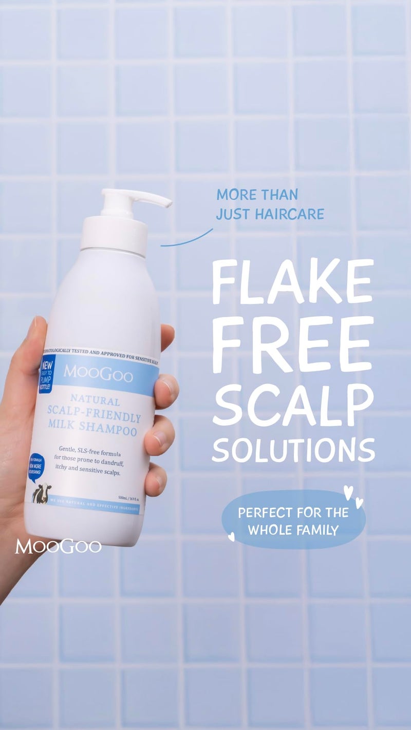 MooGoo Milk Shampoo â€“ For Itchy, Dry, Eczema, Psoriasis & Dandruff Prone Scalps â€“ SLS, Silicone, Sulfate & Paraben Free - Natural & Gentle Formula â€“ 500ml / 16.9 fl.oz. - Image 5