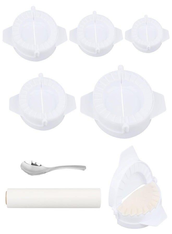 Ranjaner Empanada Maker Press, Dumpling Mold Set with Dough Cutter, Filling Spoon & Storage Box, Suitable for Pierogi, Pastelitos, Calzone(White,Size:6.1/4.7/3.8/3/2.2inch) - Image 2