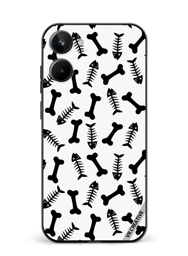 VR CREATIVE Protective Case Cover For Realme 10 Bones Seamless Pattern Design Multicolour - Image 1