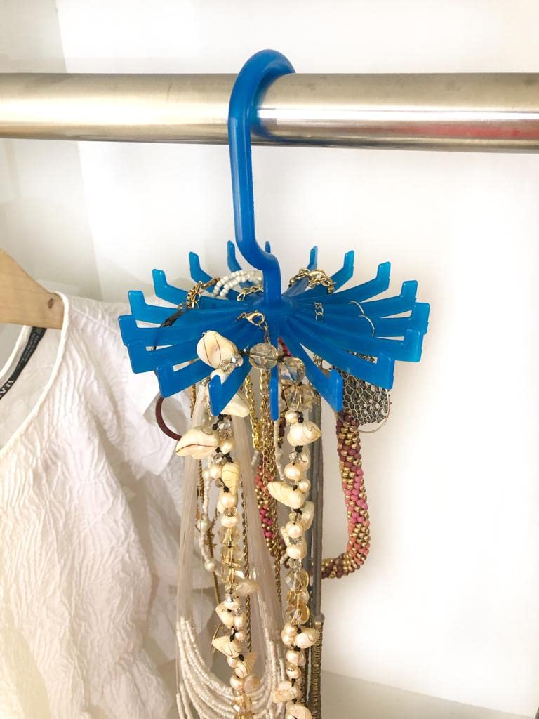 THE QUIRK BOX Hanging 360 Degree Rotating Jewellery Hanger for Chains Necklace Other Artificial Jewellery Hanger Blue - Image 2