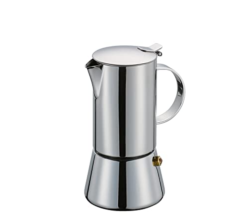 CILIO Aida Stainless Steel Stovetop Espresso Maker, Polished Stainless, 4 Cup,Silver - Image 1
