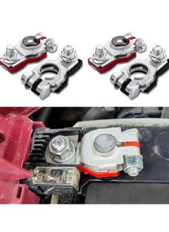 Oasisgalore 2Pairs Car Battery Terminal Connectors, Top Post Battery Cable Terminal Clamp Set, Positive and Negative,for Car, Van and More  - Image 1