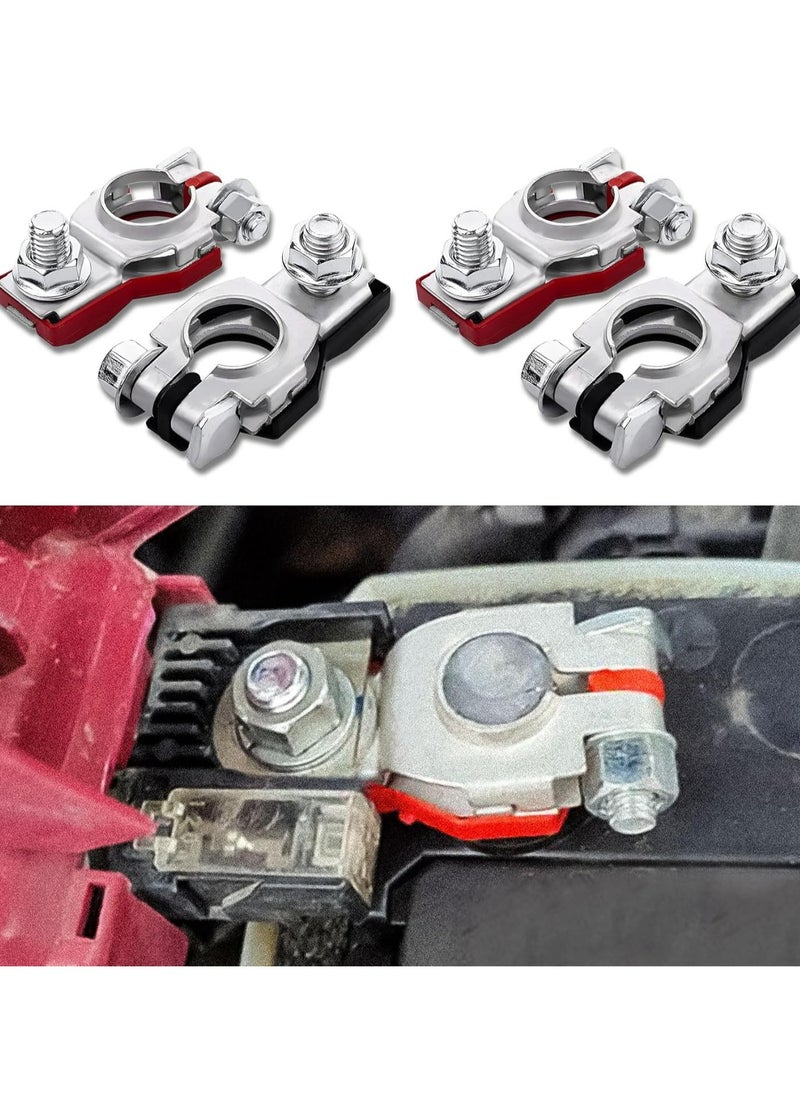 Oasisgalore 2Pairs Car Battery Terminal Connectors, Top Post Battery Cable Terminal Clamp Set, Positive and Negative,for Car, Van and More  - Image 1
