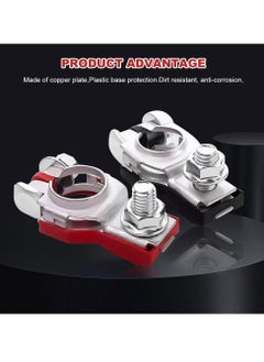 Oasisgalore 2Pairs Car Battery Terminal Connectors, Top Post Battery Cable Terminal Clamp Set, Positive and Negative,for Car, Van and More  - Image 4