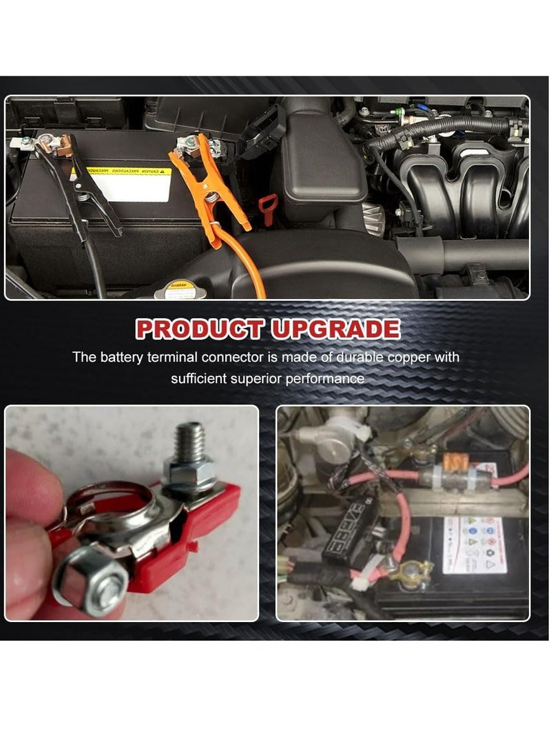 Oasisgalore 2Pairs Car Battery Terminal Connectors, Top Post Battery Cable Terminal Clamp Set, Positive and Negative,for Car, Van and More  - Image 5