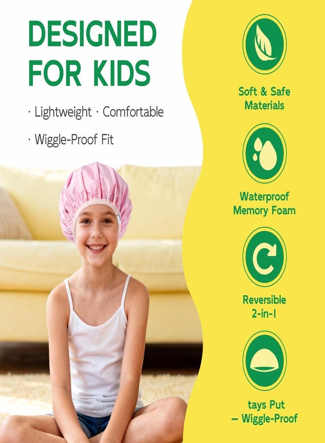 Years calm Kids Shower Cap, Waterproof Reusable Cartoon Bath Cap with Double Layers & Soft Elastic Band, Washable shower cap for kids, Great for Daily Bath(multi-colored, One Size) - Image 5